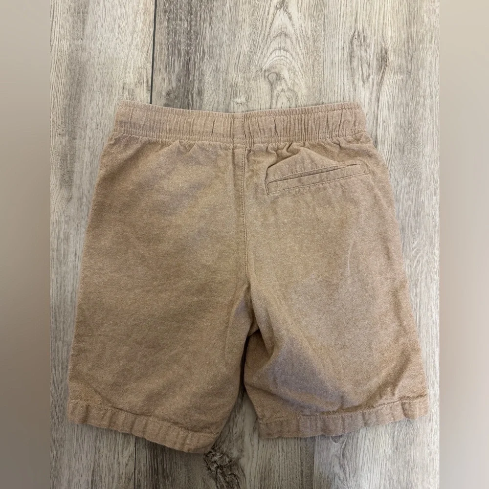 Old Navy Tan Linen Elastic Waist Shorts